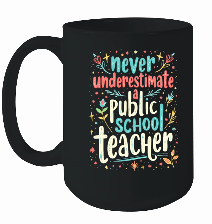 Never Underestimate A Public School Teacher Ceramic Mug