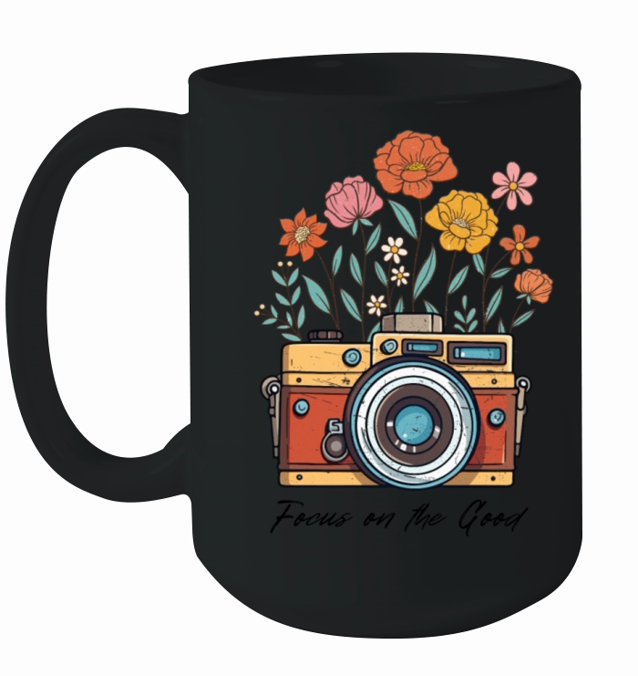 Retro Vintage Wildflowers Focus on the Good Ceramic Mug