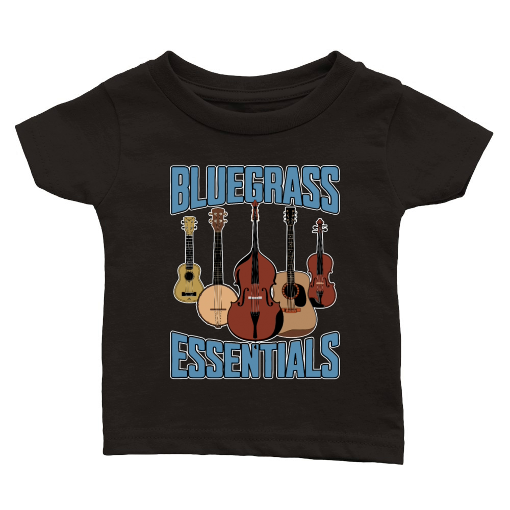 Bluegrass Essentials String Instrument Music Lover Classic Baby Crewneck T-shirt