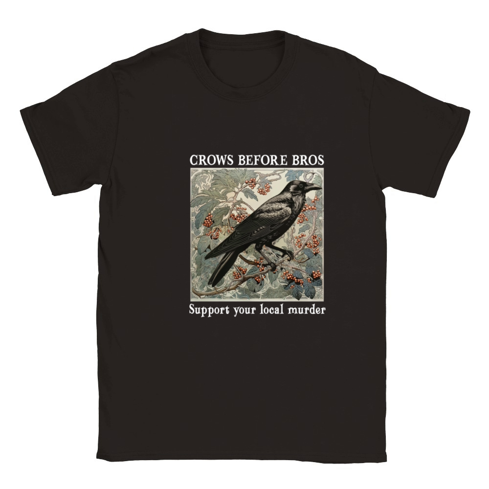 Crows Before Bros Support Your Local Murder Vintag Classic Kids Crewneck T-shirt