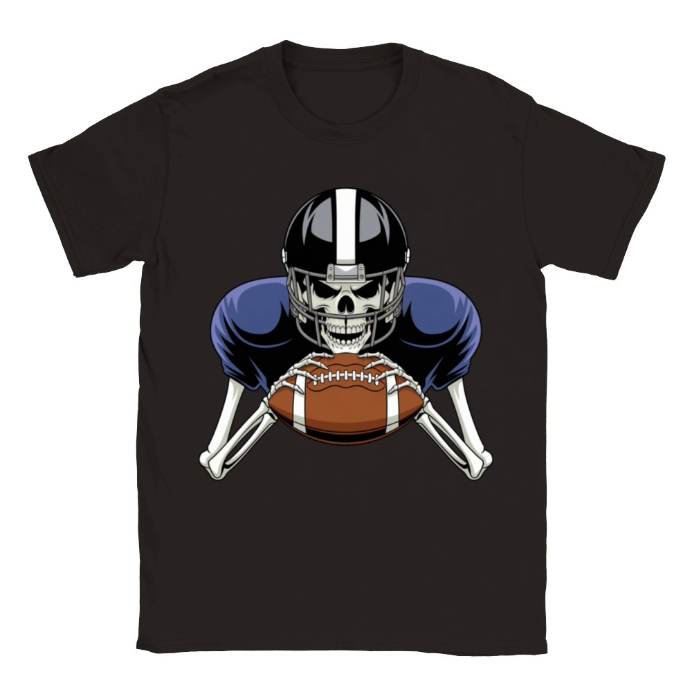 Halloween Skeleton American Football Player Spooky Classic Kids Crewneck T-shirt