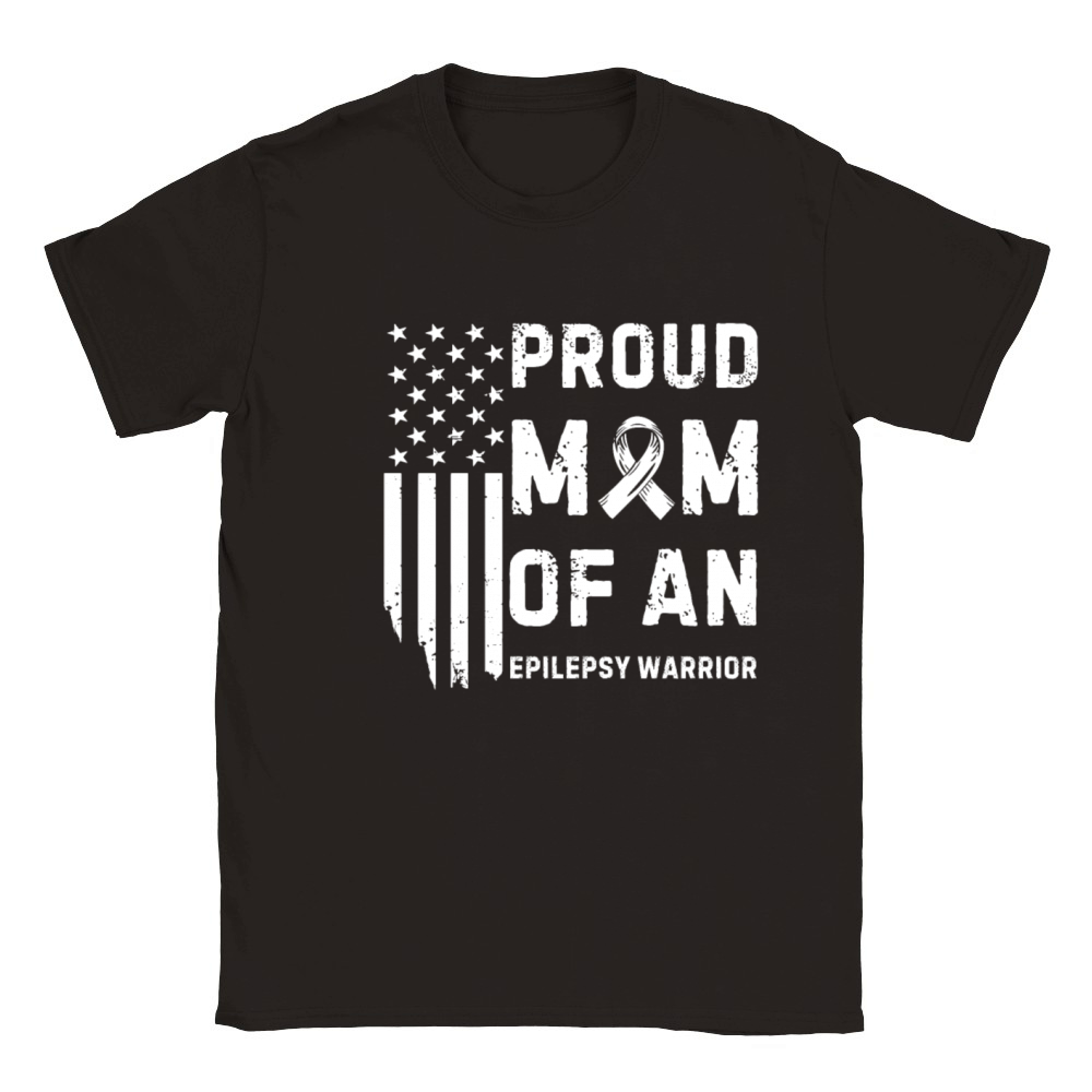 Proud Mom Of An Epilepsy Warrior Epilepsy Awarenes Classic Kids Crewneck T-shirt