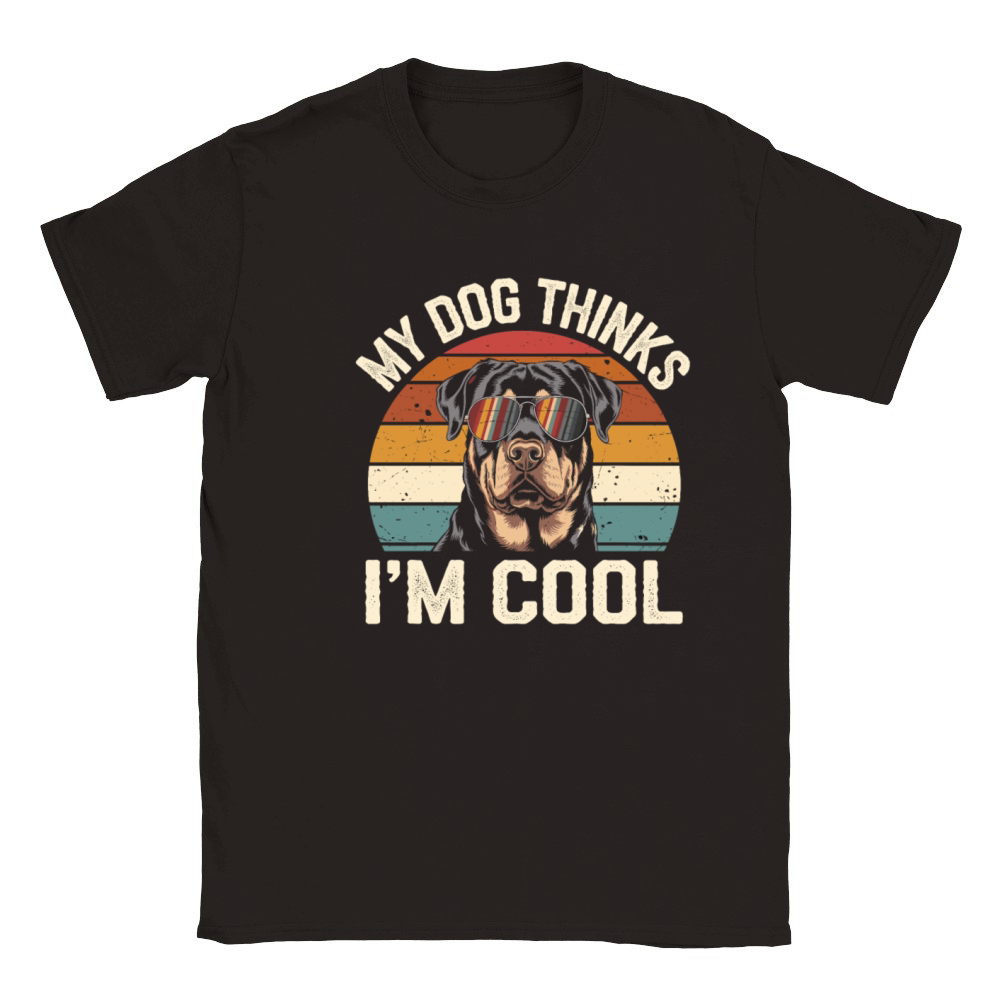 Rottweiler My Dog Thinks Im Cool Classic Kids Crewneck T-shirt