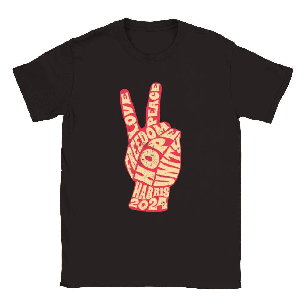 Vintage Kamala Harris 2024 President Peace Sign Classic Kids Crewneck T-shirt