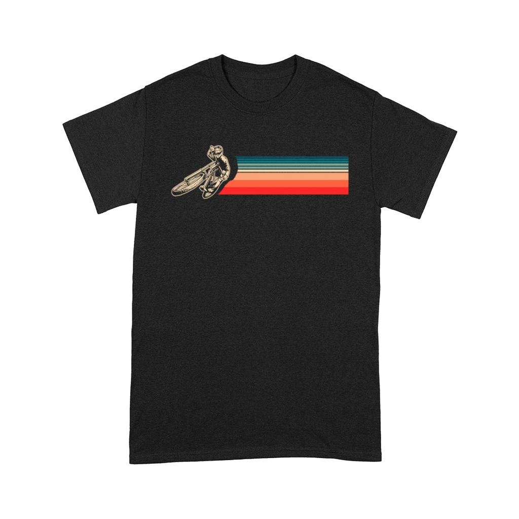 Vintage Motorcyclist With Retro Stripes Comfort T-shirt