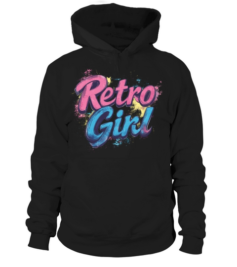 Retro Girl - Pink and Blue Classic Hoodie Unisex