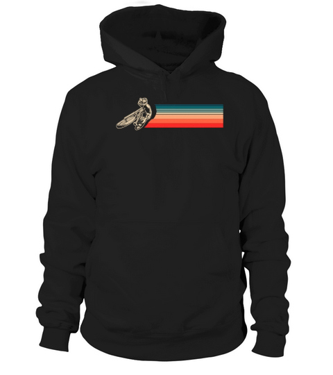 Vintage Motorcyclist With Retro Stripes Hoodie Unisex