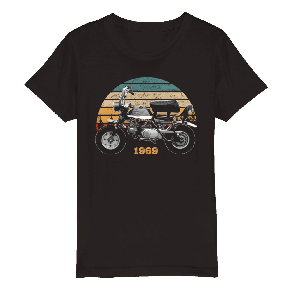 1969 Z50A Monkey Bike Vintage Motorcycle Organic Kids Crewneck T-shirt