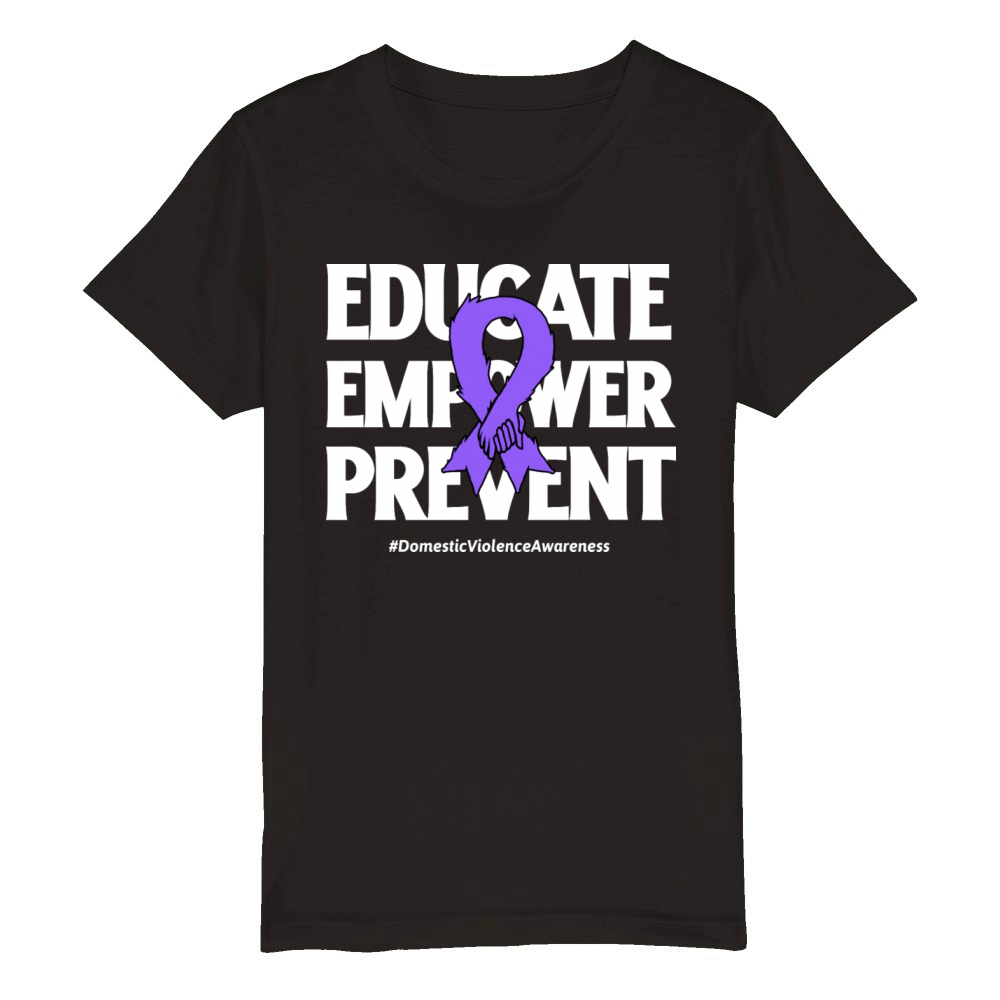 Domestic Violence Awareness Organic Kids Crewneck T-shirt