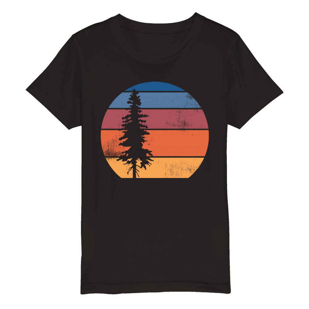 Sunset Tree Organic Kids Crewneck T-shirt