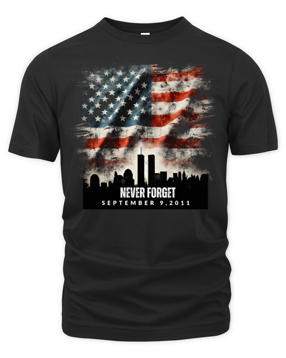 Never Forget September 11 2001 Memorial Day Flag Organic Unisex T-shirt