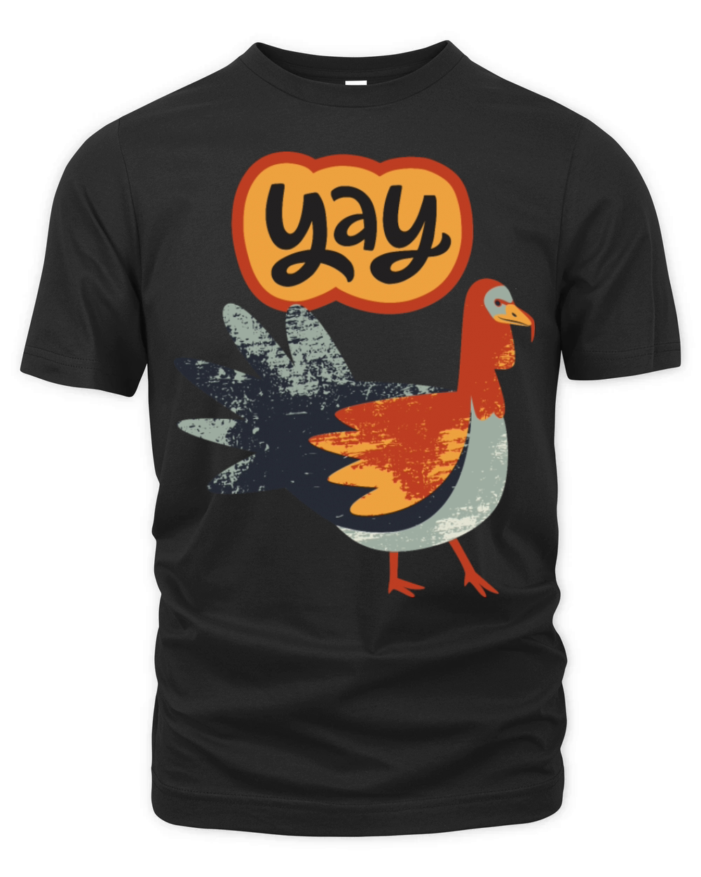 Yay Funny Turkey Illustration Print Organic Unisex T-shirt