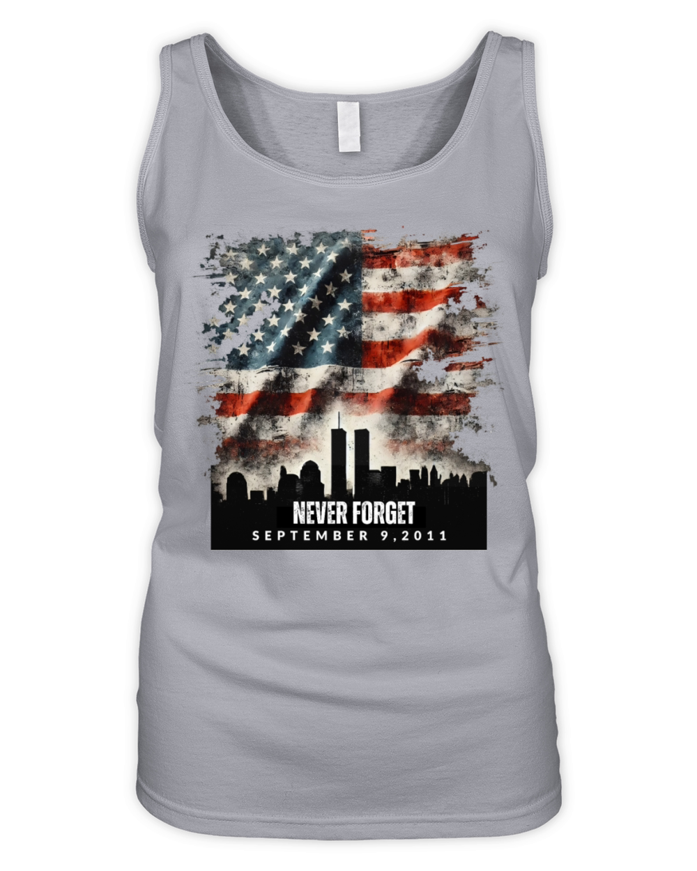 Never Forget September 11 2001 Memorial Day Flag Organic Women's Tank Top
