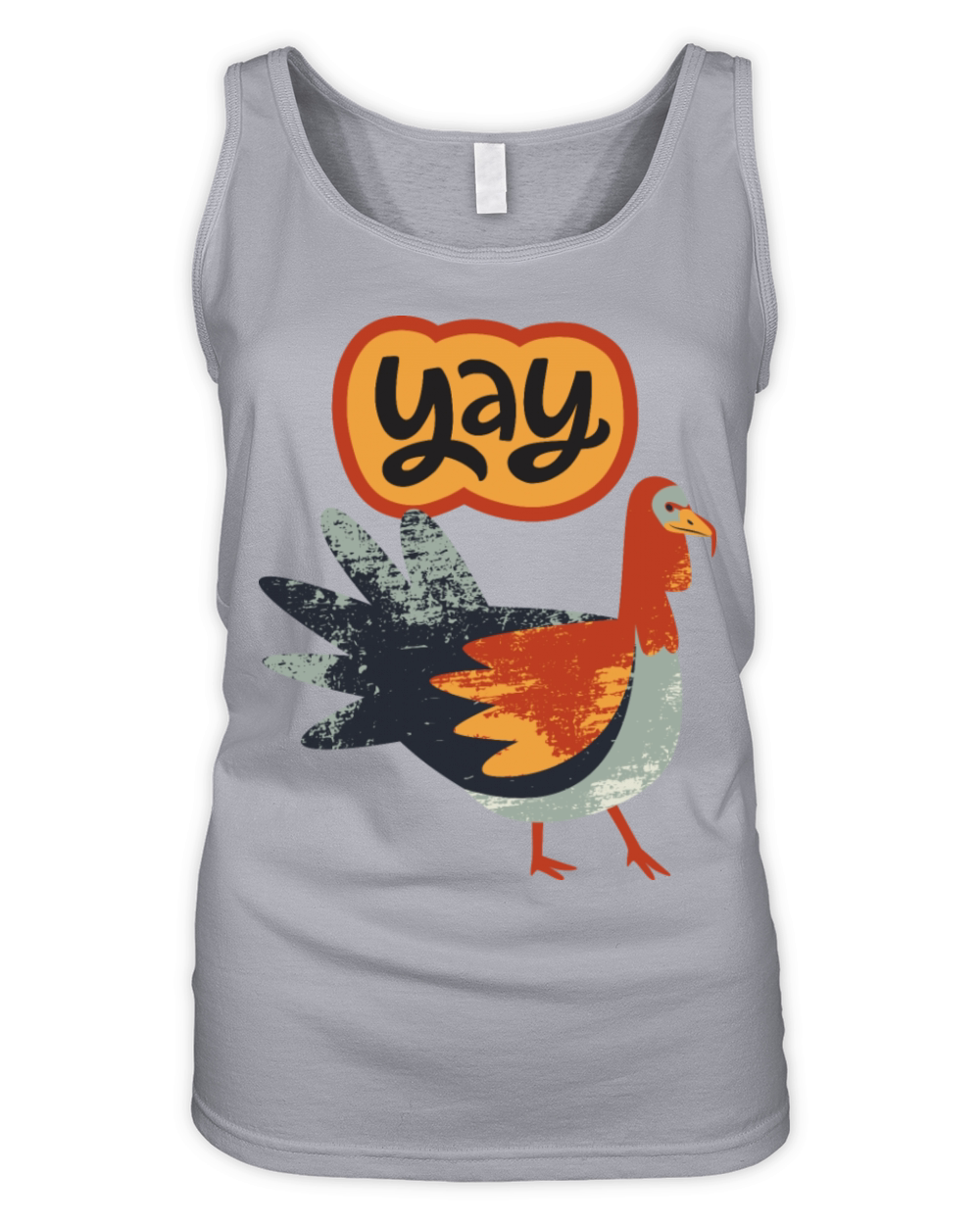 Yay Funny Turkey Illustration Print Organic Women's Tank Top