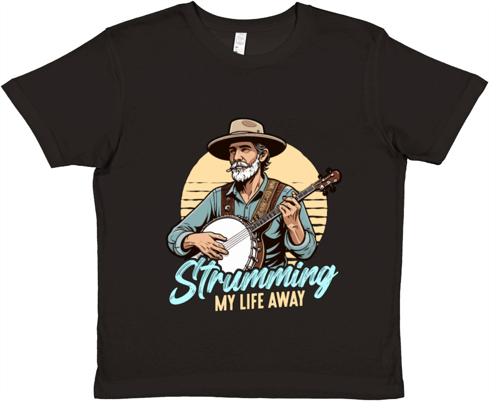 Folk Music Strumming My Life Away Bluegrass Band Premium Kids Crewneck T-shirt