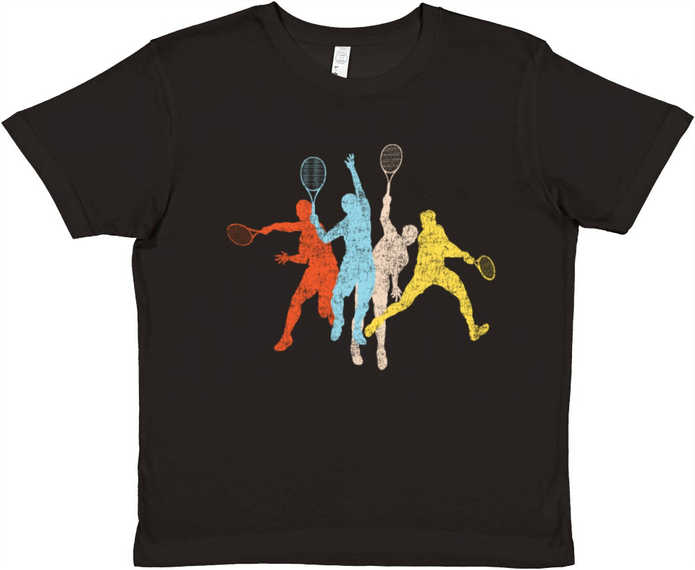 Funny Tennis Player Racket Retro Premium Kids Crewneck T-shirt