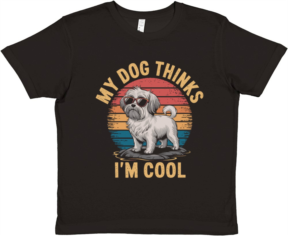 Maltese Dog My Dog Thinks Im Cool Premium Kids Crewneck T-shirt