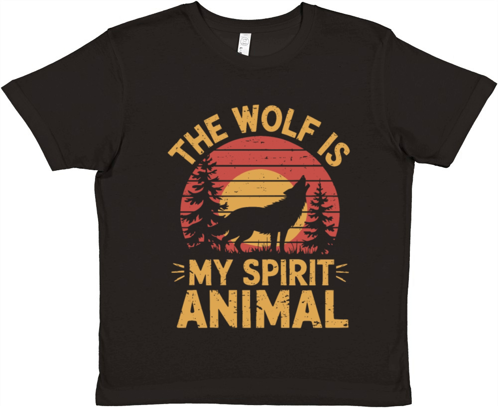 The Wolf Is My Spirit Animal Howling Wolf Premium Kids Crewneck T-shirt