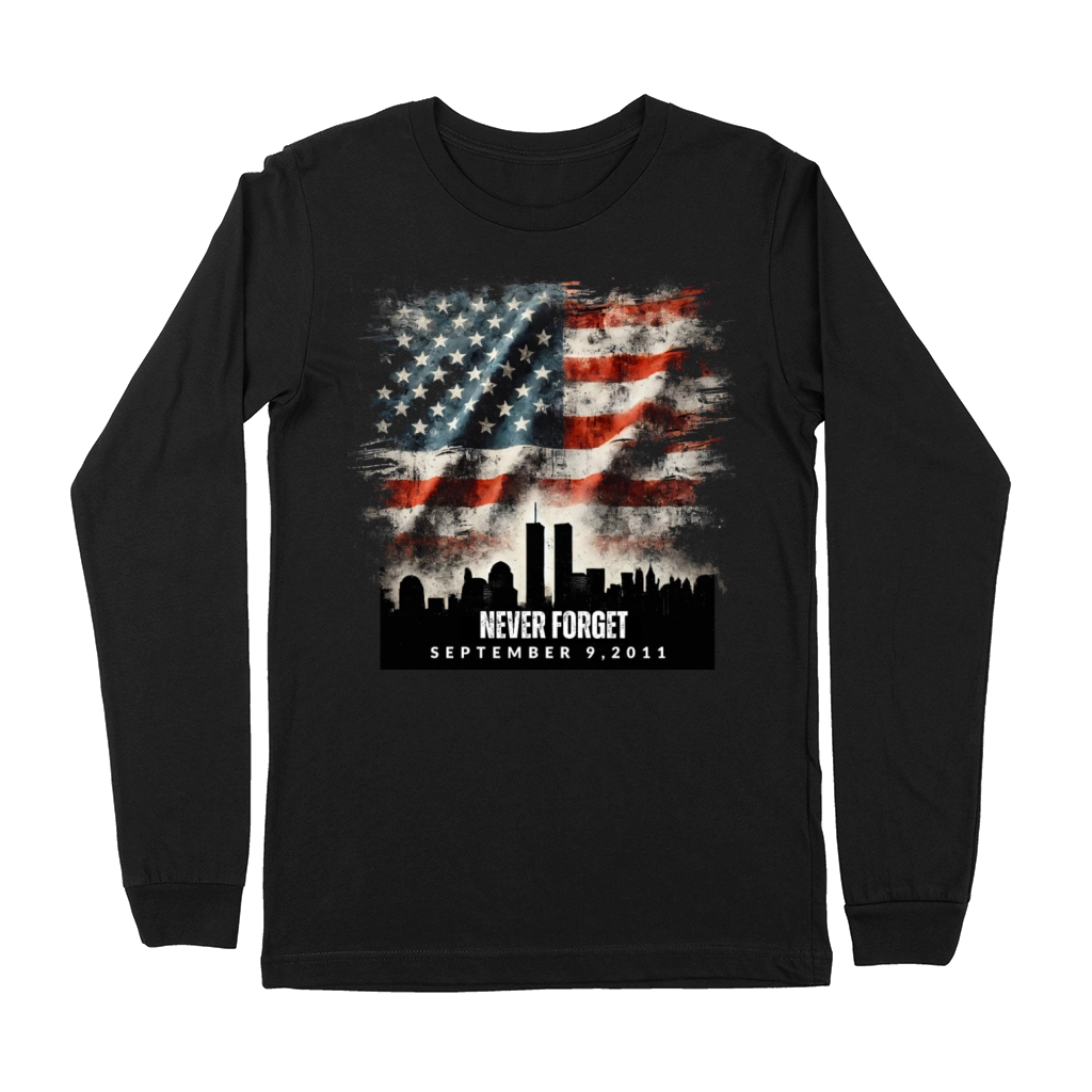 Never Forget September 11 2001 Memorial Day Flag Premium Long Sleeve