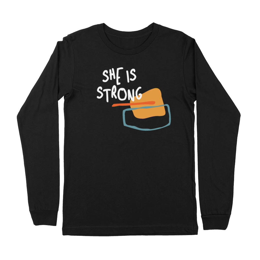 She is Strong - Empowering Christian Quote Premium Long Sleeve