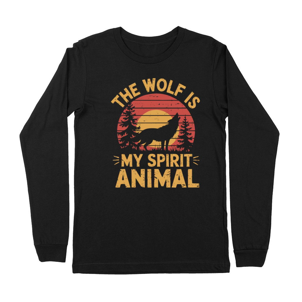 The Wolf Is My Spirit Animal Howling Wolf Premium Long Sleeve