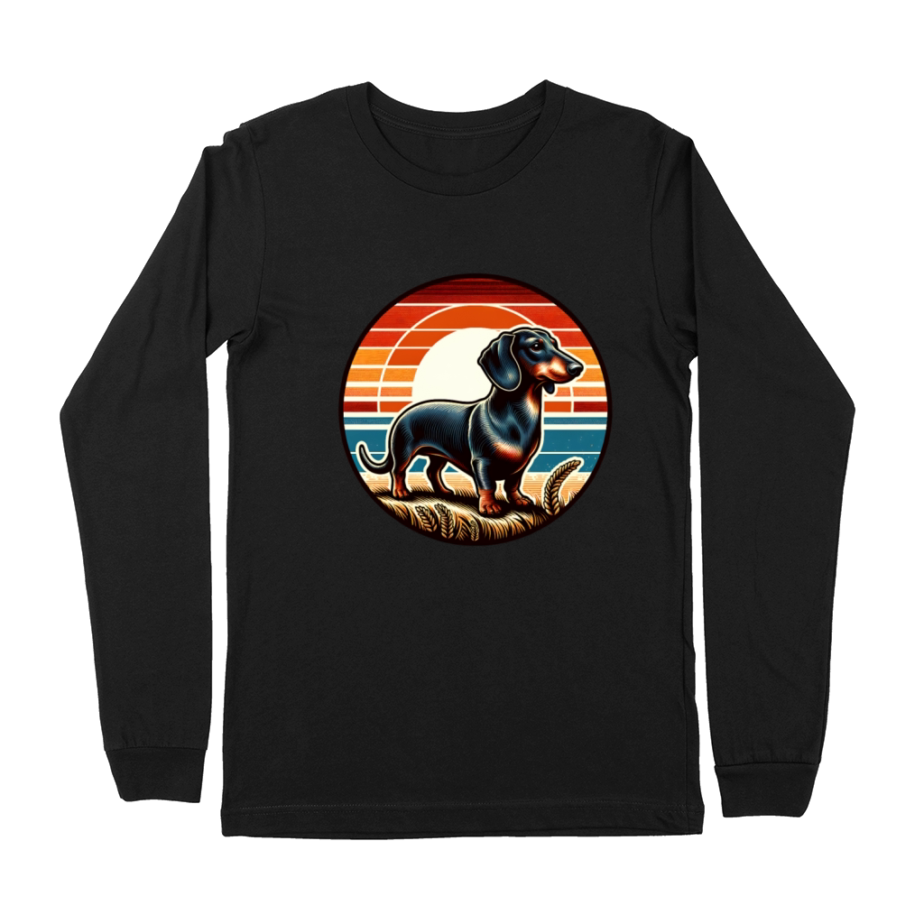 Vintage Dachshund Dog Owner Retro Premium Long Sleeve