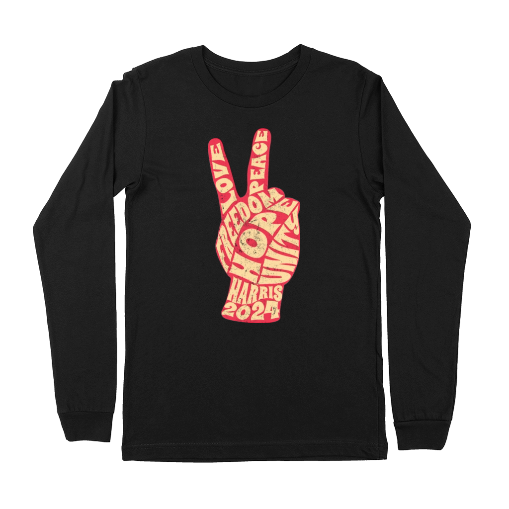 Vintage Kamala Harris 2024 President Peace Sign Premium Long Sleeve