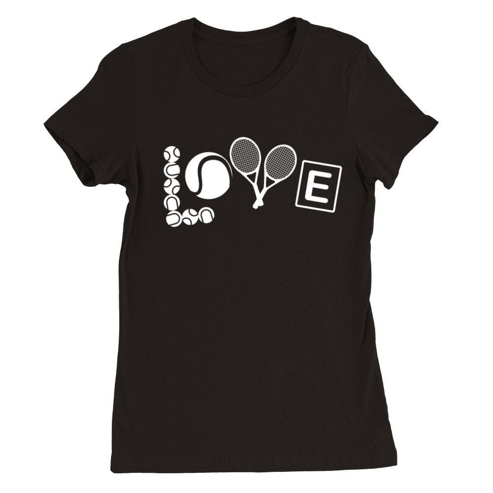 Funny Tennis Player Racket Love Premium Womens Crewneck T-shirt