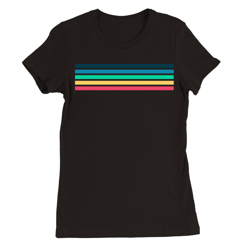 Retro stripe design with vintage vibe Premium Womens Crewneck T-shirt