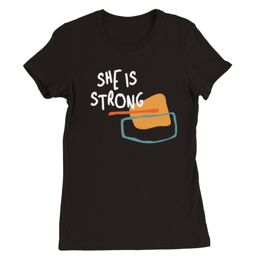 She is Strong - Empowering Christian Quote Premium Womens Crewneck T-shirt