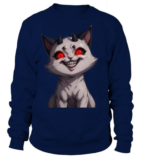 Evil Little Demon Cat Funny Design Sweatshirt Unisex