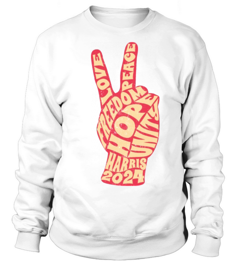 Vintage Kamala Harris 2024 President Peace Sign Sweatshirt Unisex