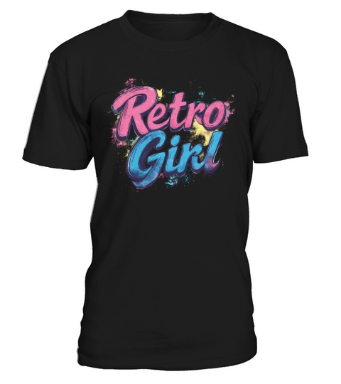 Retro Girl - Pink and Blue Classic T-Shirt Unisex
