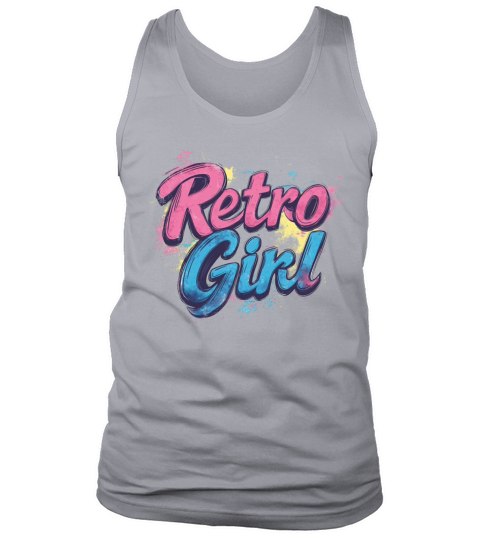 Retro Girl - Pink and Blue Classic Tank Top Unisex