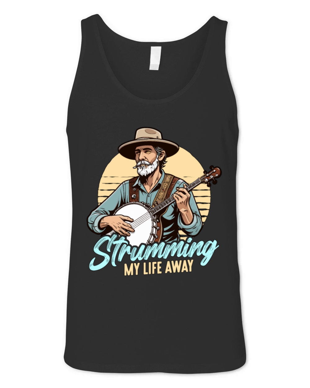 Folk Music Strumming My Life Away Bluegrass Band Unisex Jersey Tank