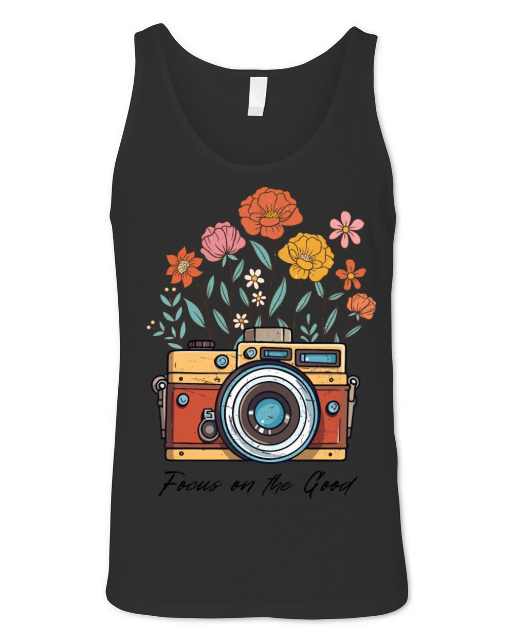 Retro Vintage Wildflowers Focus on the Good Unisex Jersey Tank