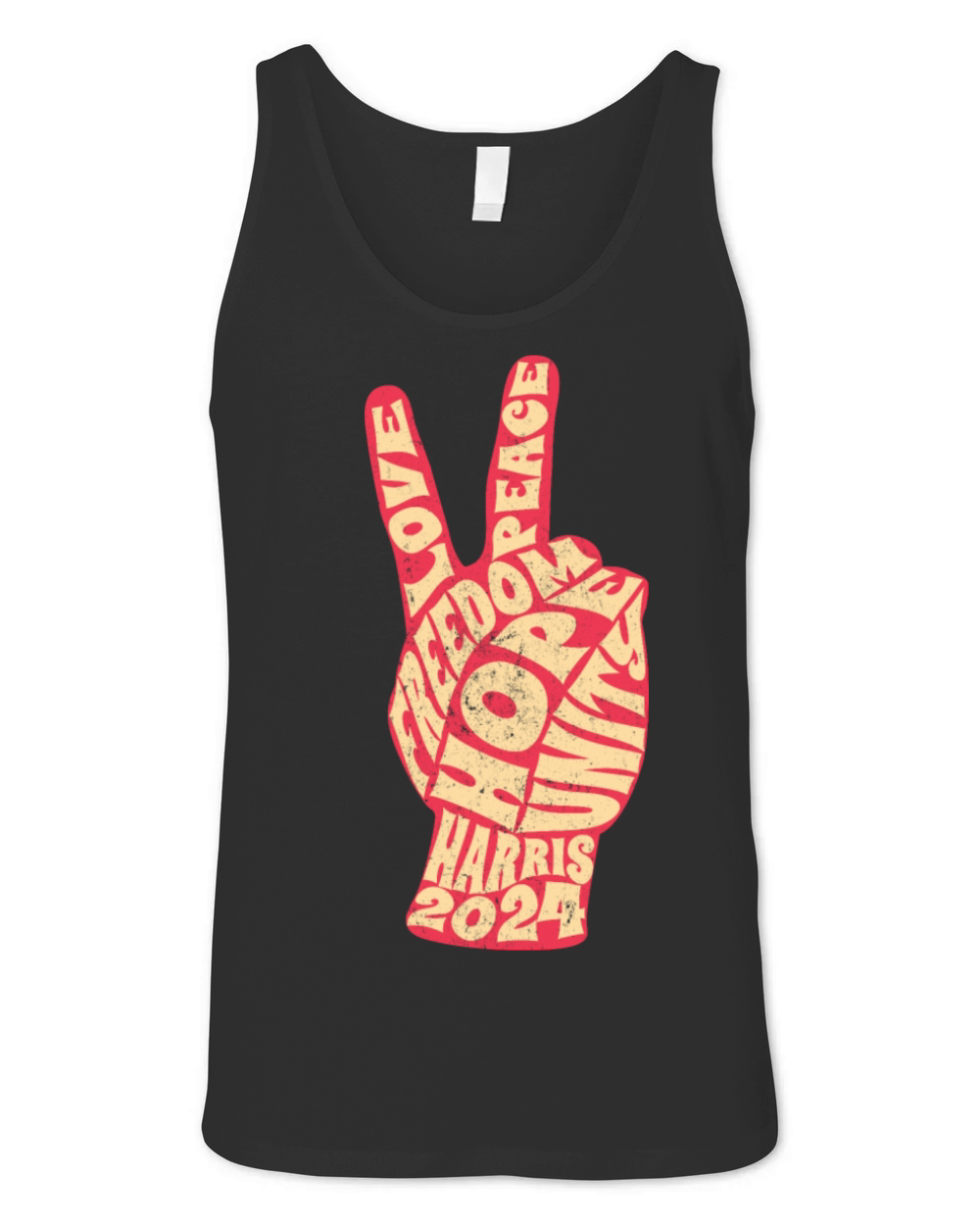 Vintage Kamala Harris 2024 President Peace Sign Unisex Jersey Tank