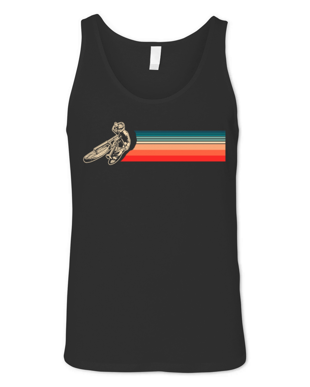Vintage Motorcyclist With Retro Stripes Unisex Jersey Tank