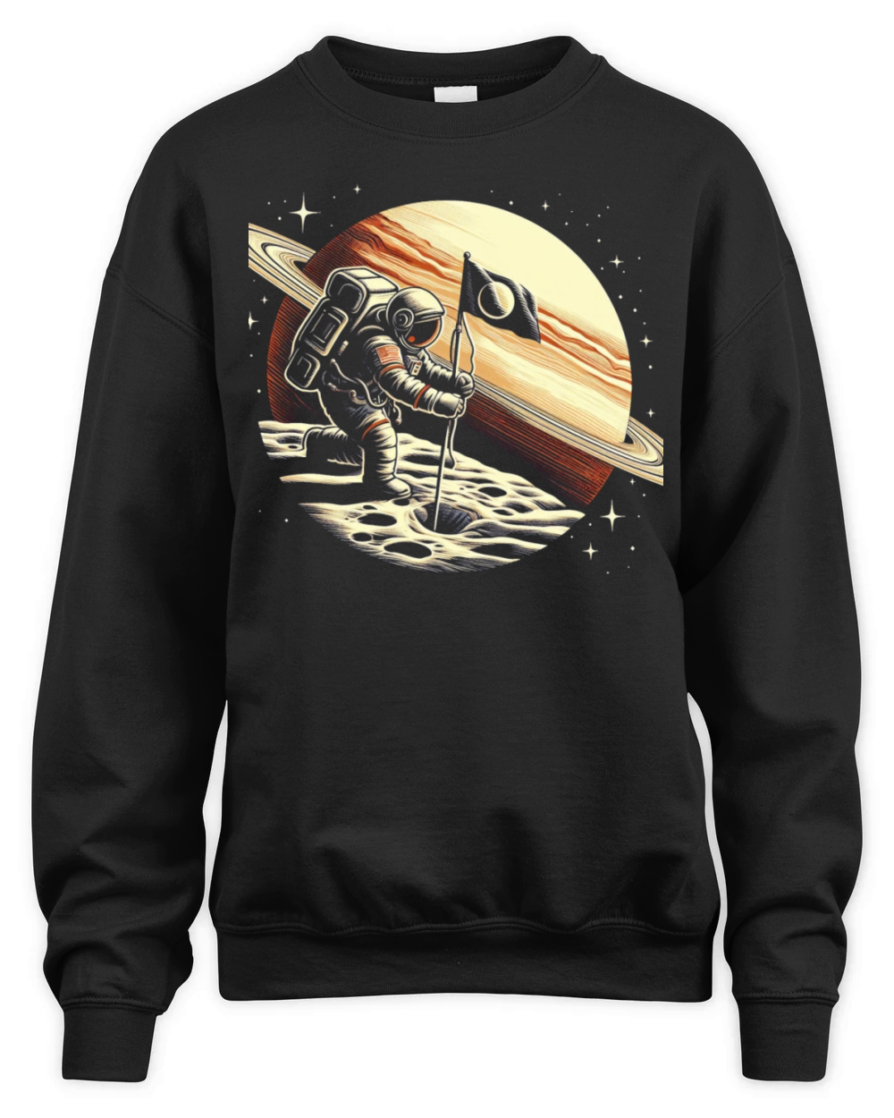 Retro Astronaut on Planet Space Adventure 4 Unisex Premium Crewneck Sweatshirt