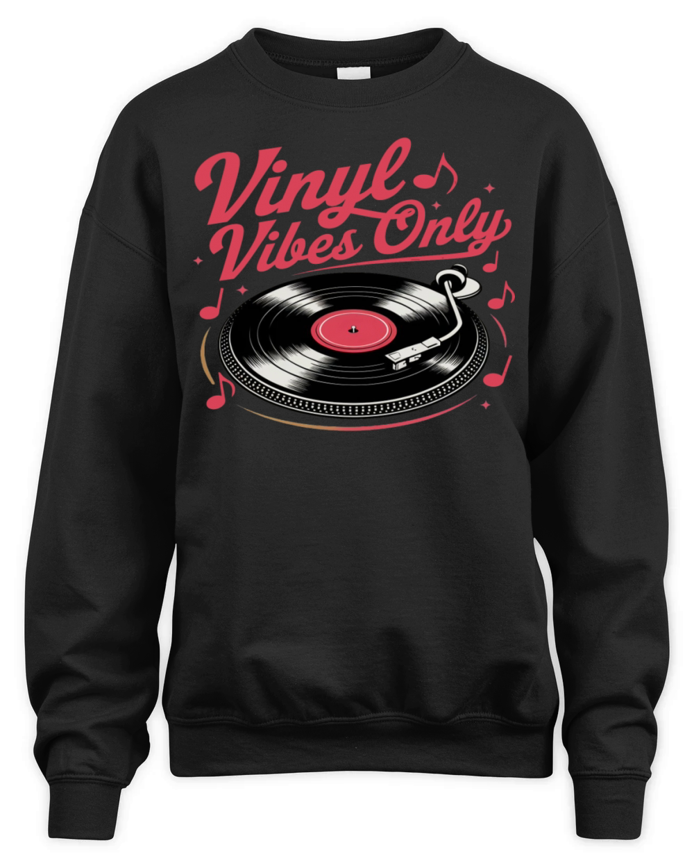 Vinyl Vibes Only - Retro Record Player Design Unisex Premium Crewneck Sweatshirt