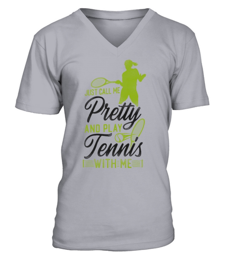 Funny Tennis Player Racket Girl V-Neck T-shirt