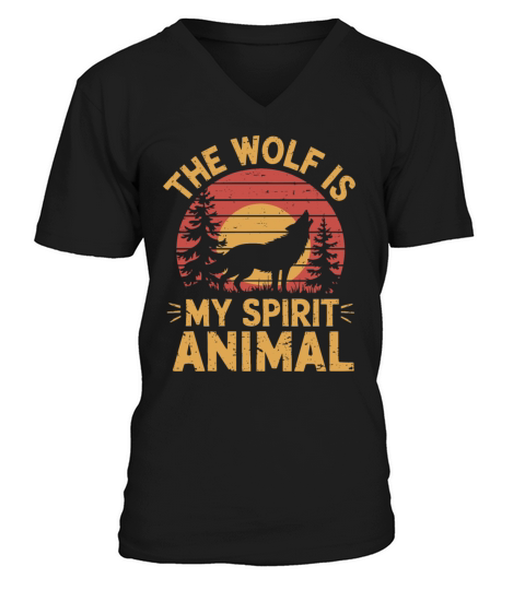 The Wolf Is My Spirit Animal Howling Wolf V-Neck T-shirt
