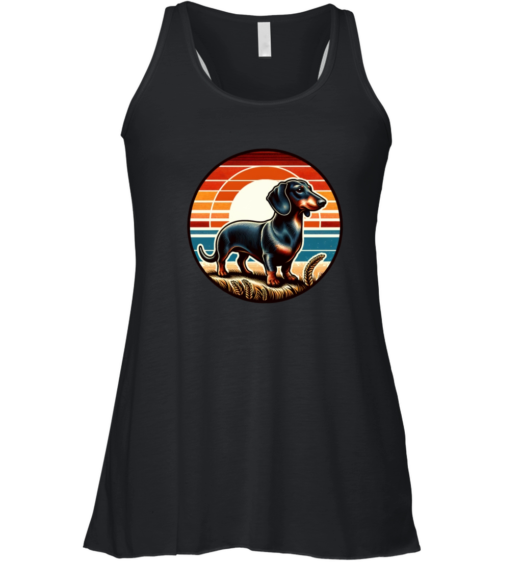 Vintage Dachshund Dog Owner Retro Women's Flowy Tank Top