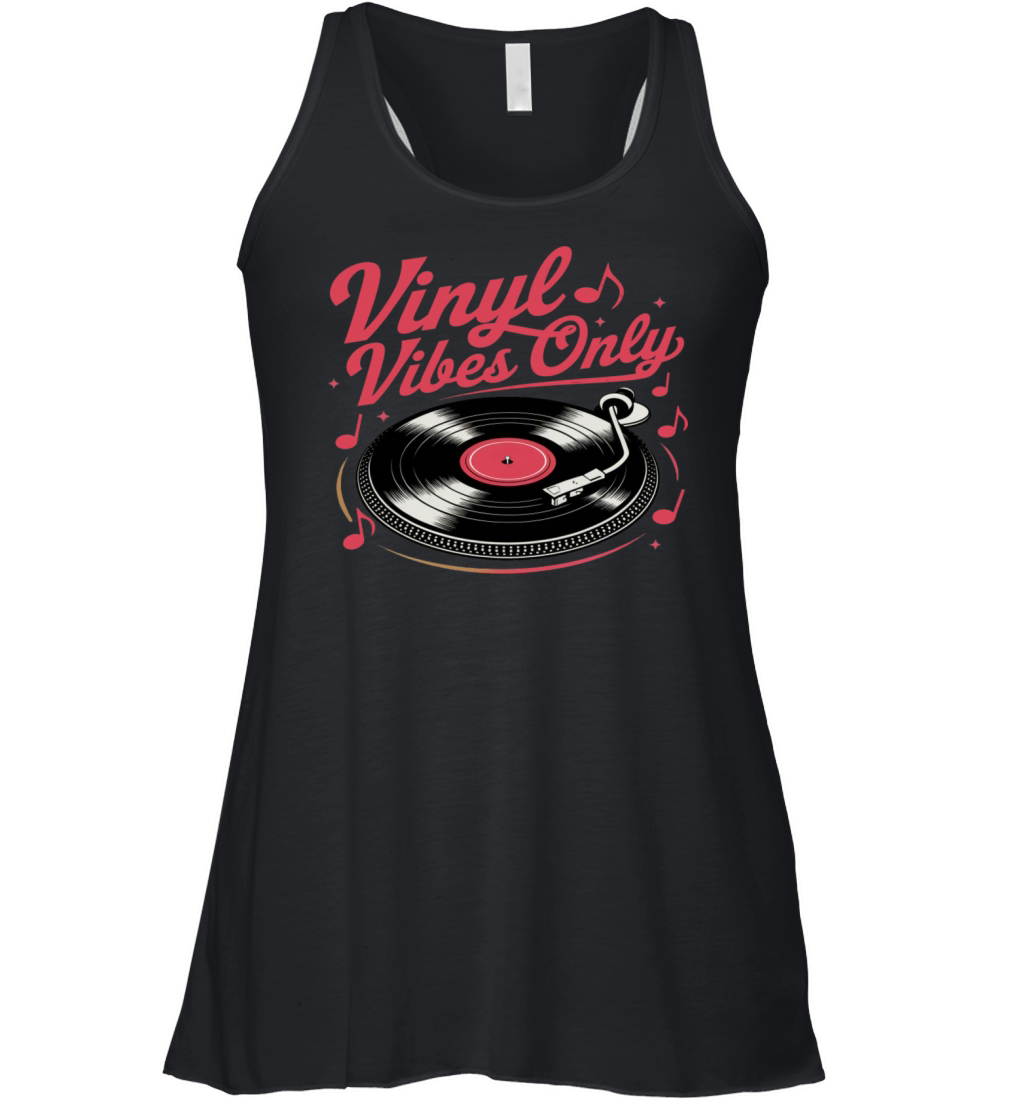 Vinyl Vibes Only - Retro Record Player Design Women's Flowy Tank Top