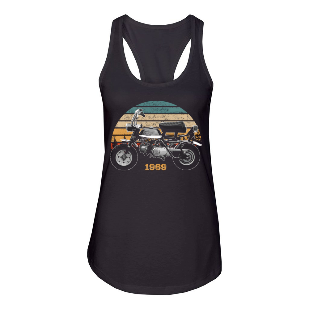 1969 Z50A Monkey Bike Vintage Motorcycle Women's Racerback Tank