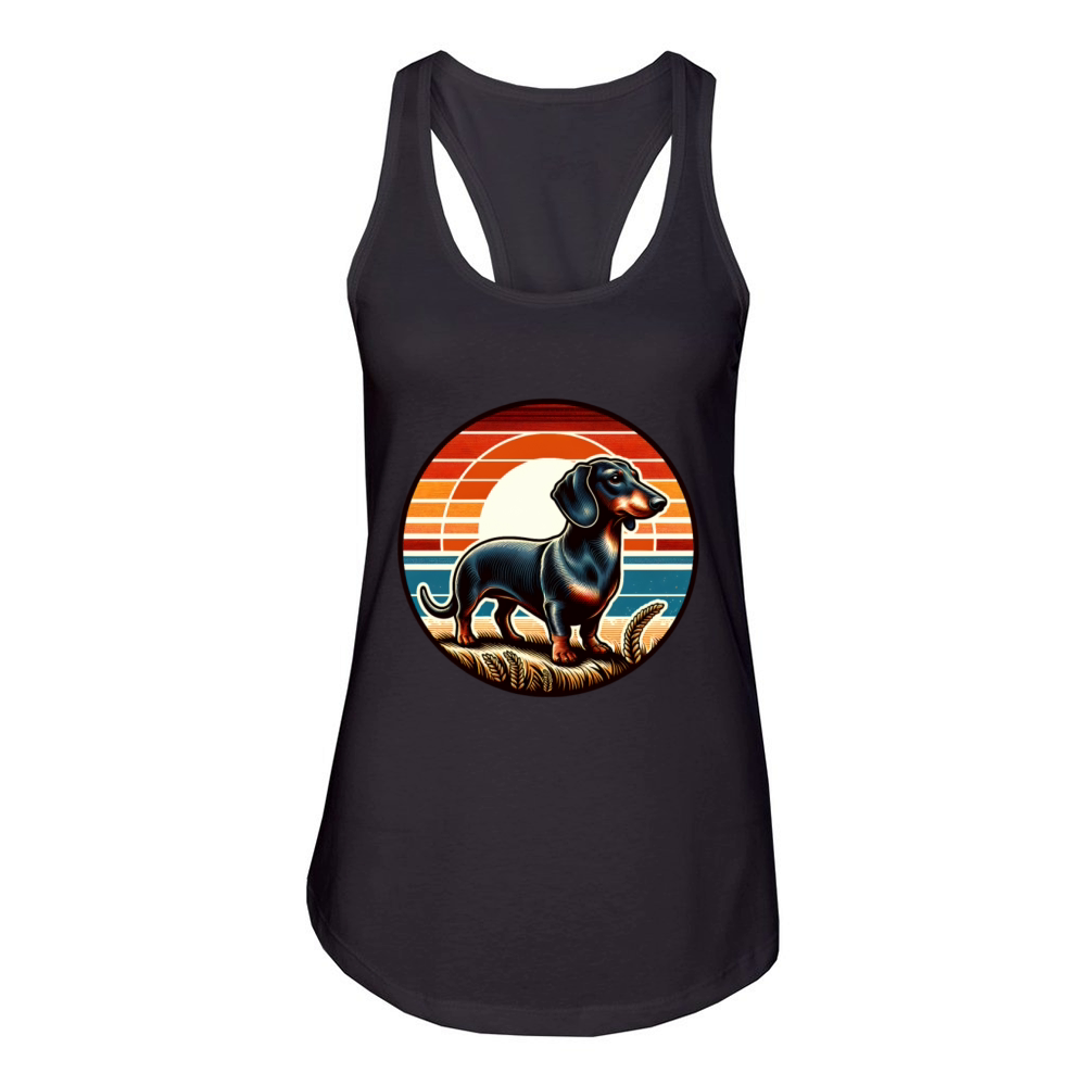 Vintage Dachshund Dog Owner Retro Women's Racerback Tank