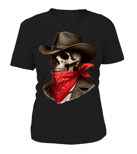 Cowboy Skeleton Skull Bandit Women's T-Shirt