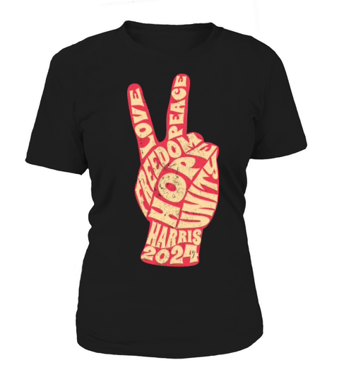 Vintage Kamala Harris 2024 President Peace Sign Women's T-Shirt