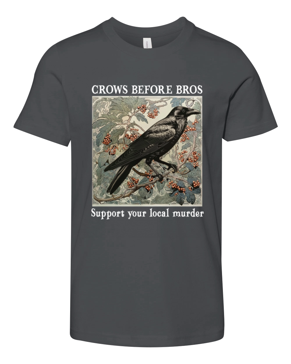 Crows Before Bros Support Your Local Murder Vintag Youth Unisex Jersey Tee