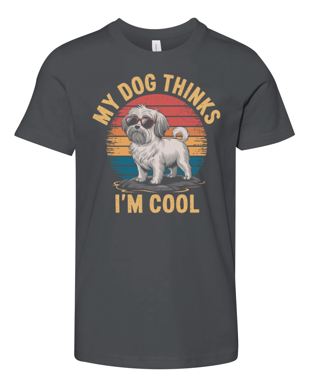 Maltese Dog My Dog Thinks Im Cool Youth Unisex Jersey Tee